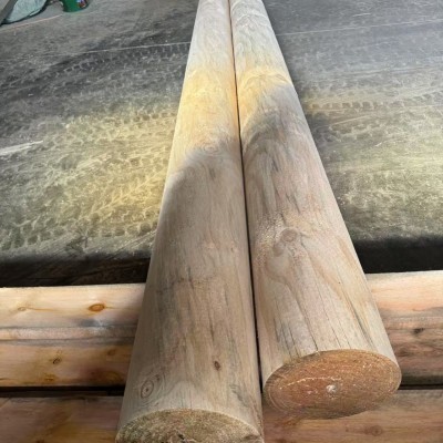 古建松木梁古建木梁景观圆柱柱墩寺庙古建樟子松木板材圆木庭院图4