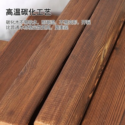 户外防腐木花园庭院露台火烧板木板实木条木板材碳化木地板木方料图2