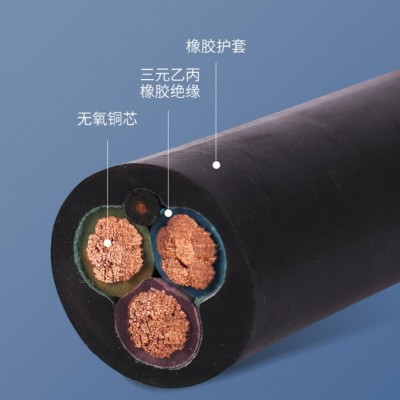 通用橡套软电缆YC 橡胶软电缆1-5芯水泵用线1.5 2.5平方现货批发图2