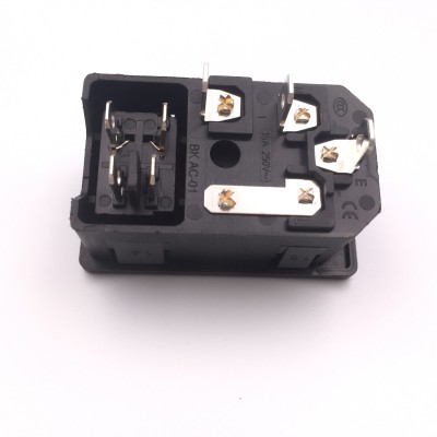 厂家直供三合一AC电源插座AC001电源插座 品字插座开关保险丝电源图5