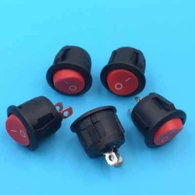 厂家直供KCD3开关 2脚2档不带灯船型开关圆形开关红色黑色 10A 12图3
