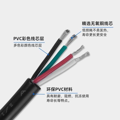 ul2464美标电子线24 22 20AWG两芯护套线设备3 4 5 6芯电源多芯线图2