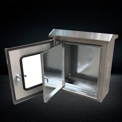 201不锈钢户外双层门防水防雨配电箱室外仪表箱按钮控制柜布线箱图3