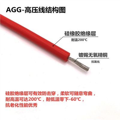 高压线硅胶耐高温汽车点火线交流/直流30 50 70 150 200KV2.5平方