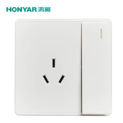 鸿雁X4白色开关插座86型家用五孔带开关USB多孔墙壁空调电脑插座图2