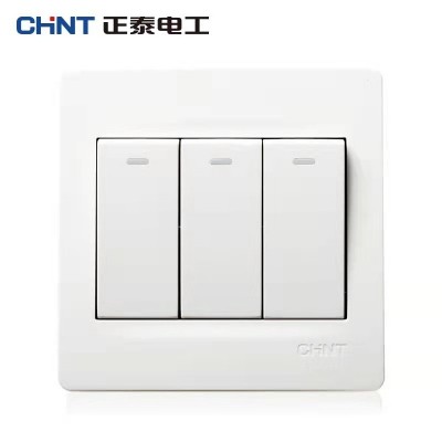 正泰开关插座86型暗装墙壁开关面板一开多控五孔USB电脑电视插座