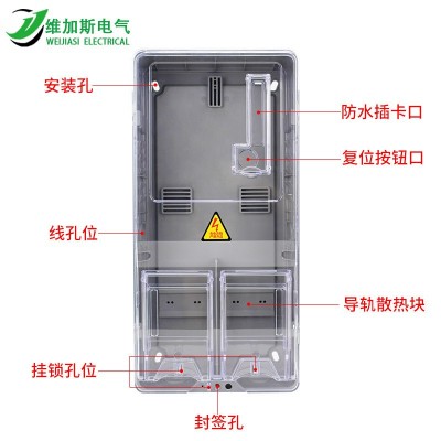 单相透明电表箱 1户防水插卡式户外电表箱家用塑料电表箱厂家直销图2