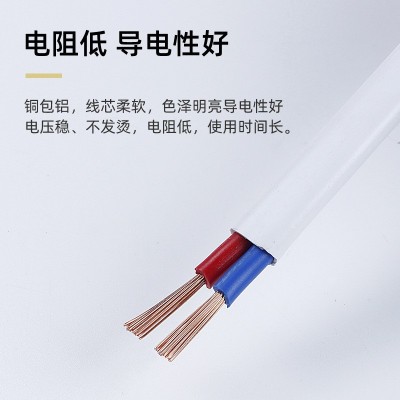 国标RVVB扁形护套线2芯1.5/2.5/4/6平方平行线户外照明阻燃电源线图4