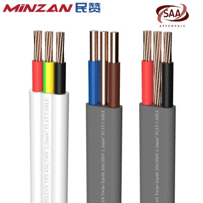 澳标SAA认证TPS白色扁平护套电缆2 3芯纯铜软线国标平行线图5