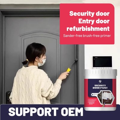 防盗门翻新漆旧门门漆换色铁门自刷水性金属油漆涂料入户门改色漆图2