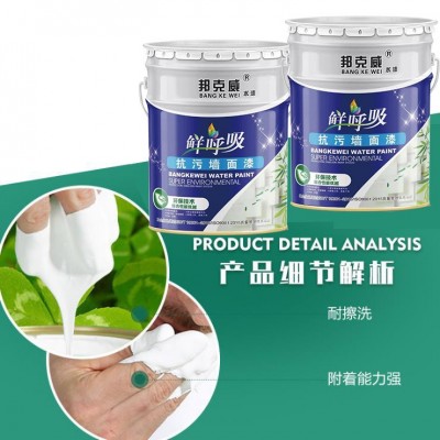 竹炭抗污五合一内墙室内家用防水无机调色白色墙面修补乳胶漆环保图2