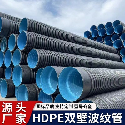 HDPE双壁波纹管DN300下水道排水排污管中空壁缠绕管克拉管工程图2