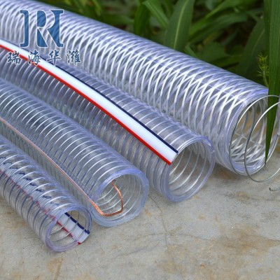 工厂批发PVC透明钢丝软管四季柔软耐高低温钢丝软管抽水钢丝软管图5