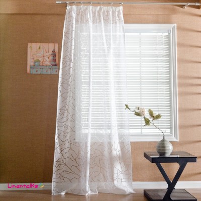 柯桥厂家直销现代风格简约烂花白纱窗纱窗帘布艺面料爆款批发特价