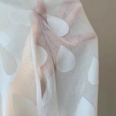 白纱窗纱窗帘ins网红田园风客厅卧室飘窗阳台儿童房棉麻白色纱帘图3