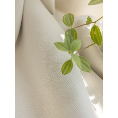 加厚雪尼尔窗帘奶油色法式轻奢客厅卧室成品遮光奶油丝绒2023新款图5