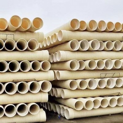 PVCU管电缆保护管市政穿线管工程双壁波纹管pvc管电力工程专用图2