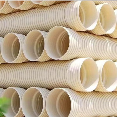 PVCU管电缆保护管市政穿线管工程双壁波纹管pvc管电力工程专用图3