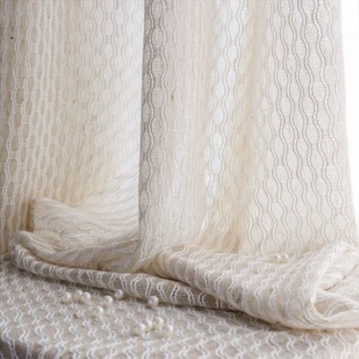 亚马逊速卖通跨境专供法式刺绣米色窗帘纱客厅阳台飘窗窗帘图3