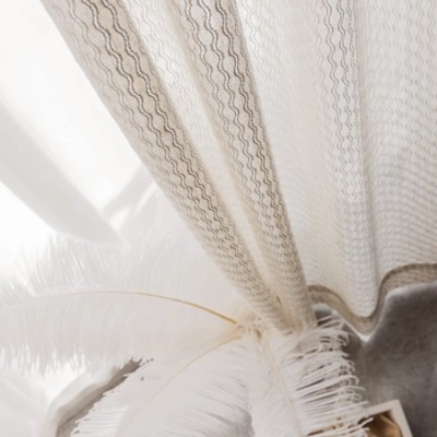 亚马逊速卖通跨境专供法式刺绣米色窗帘纱客厅阳台飘窗窗帘图4