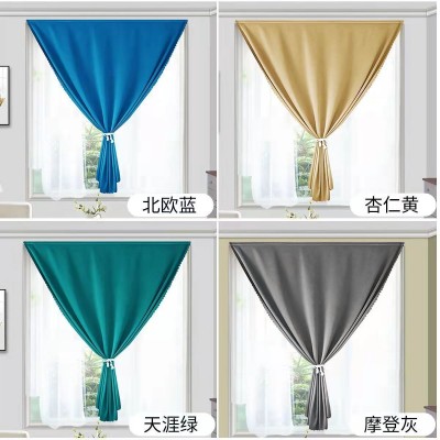 免打孔全遮光遮阳隔热防晒卧室出租屋厨房简易魔术贴粘式宿舍窗帘图2