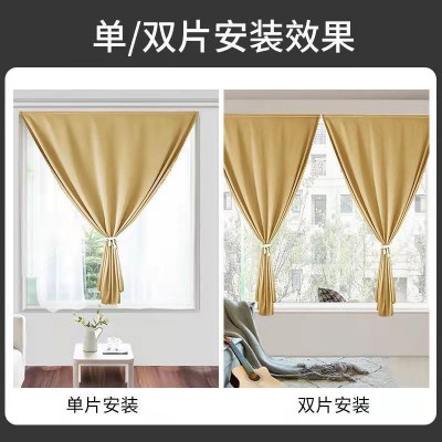 免打孔全遮光遮阳隔热防晒卧室出租屋厨房简易魔术贴粘式宿舍窗帘图3