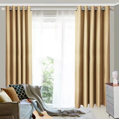 超遮光窗帘新款打孔卧室客厅多色现代日式北欧简约轻奢磨绒窗帘布图2