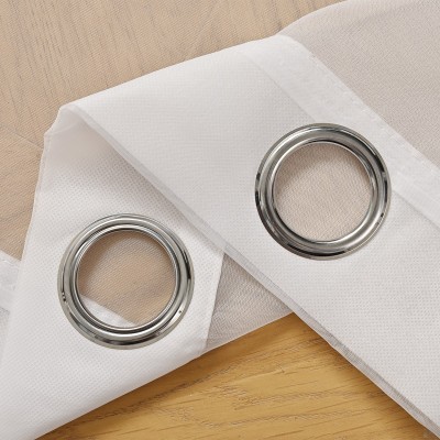 跨境打孔窗帘组合套装 春亚纺全遮光窗帘2pcs配双串特丽纶窗纱1pc图4