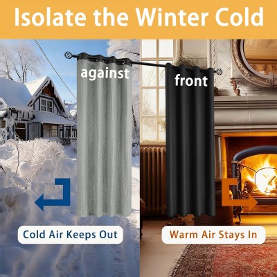 亚马逊春亚纺全遮光加棉拆卸二合一冬季保暖窗帘客厅防风防寒窗帘图3