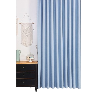 全遮光雪尼尔窗帘简约奶油风绍兴柯桥批发布帘卧室高遮光窗帘布图5