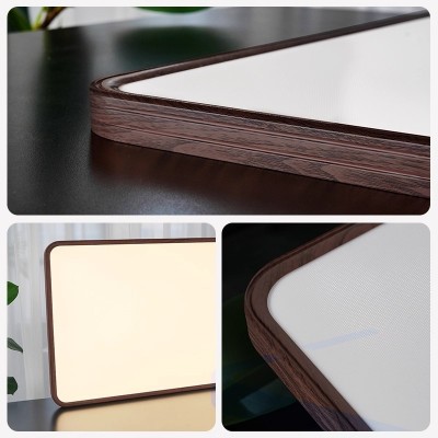 中古风复古led全光谱护眼客厅主灯日式极简侘寂风胡桃木纹吸顶灯图3