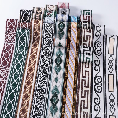 跨境外贸自粘踢脚线顶角线波导线贴纸客厅厨房卫生间防水腰线加厚