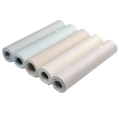 自粘背胶墙贴高档亚麻墙布卡通星星小花家装客厅卧室幼儿园墙裙围图5