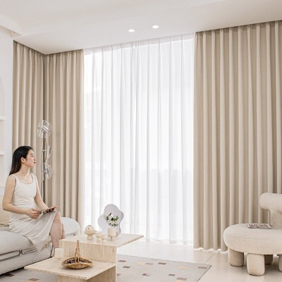 全遮光窗帘不透红加厚超柔雪尼尔2024新款客厅卧室现代简约高级感图3