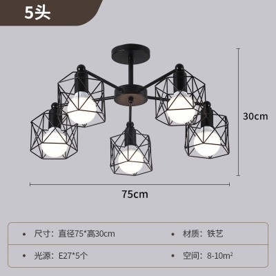 跨境专供批发北欧风创意个性卧室简约铁艺客厅吸顶灯现代书房灯饰