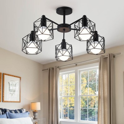 跨境专供批发北欧风创意个性卧室简约铁艺客厅吸顶灯现代书房灯饰图3