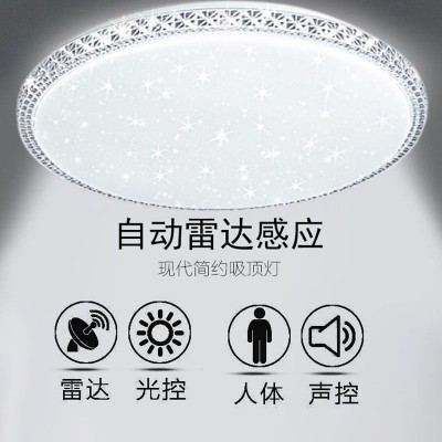 感应吸顶灯家用楼梯过道灯走廊灯红外人体雷达感应灯智能声控灯厂