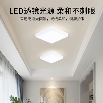 碟板灯led厨房平板灯发光300*300面板灯阳台走廊明装方形碟板灯图2