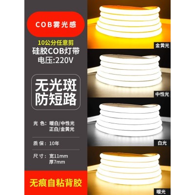 led灯带220v户外防水超亮自粘线形灯家用客厅吊顶氛围灯COB软灯条图5