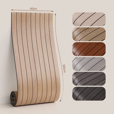 格栅板墙贴自粘3D凹槽立体客厅电视背景墙装饰仿木纹外贸工厂批发图3