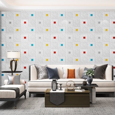 自粘墙纸天花板吊顶墙贴卧室温馨背景墙墙面装饰防水防潮泡沫贴纸图2