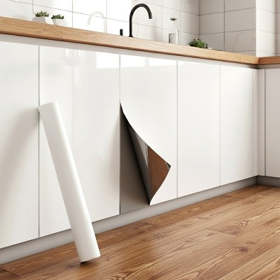 橱柜贴纸衣柜柜门家具翻新防水防潮自粘厨房大理石改色瓷砖贴膜