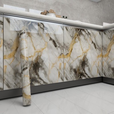 橱柜贴纸衣柜柜门家具翻新防水防潮自粘厨房大理石改色瓷砖贴膜图4