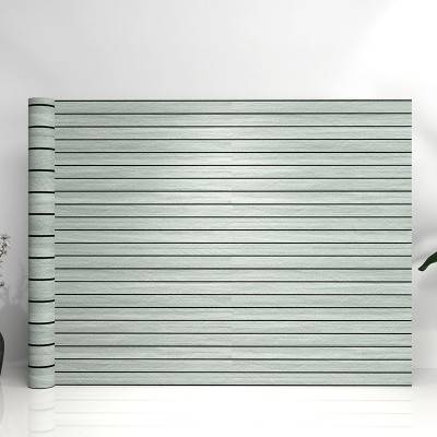 PVC格栅墙面装饰墙贴木纹大面积加厚防潮卧室出租房自粘墙纸