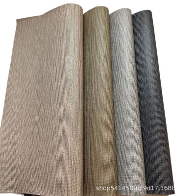 连锁酒店专用1.37米素色PVC工程墙布十字布基墙布墙纸阻燃壁布图5