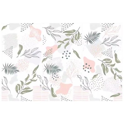 全瓷柔光线条绿植花砖600x1200清新简约风奶白卫生间瓷砖厨房墙砖图5