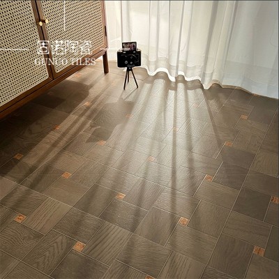 日式复古卧室木纹砖民宿客厅仿木地板瓷砖阳台书房咖啡店防滑地砖