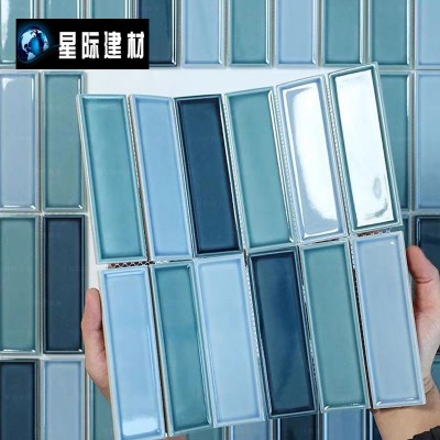 45*145北欧凹凸面平面长条砖厨房卫生间阳台墙砖网红餐厅墙面砖图2