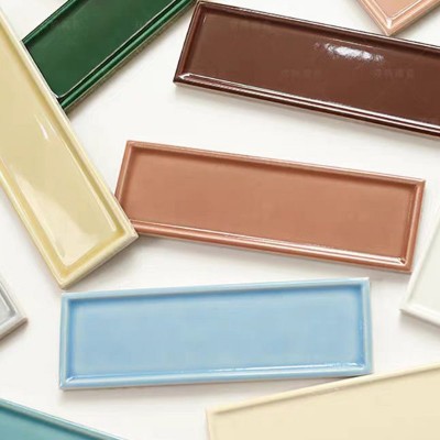 45*145北欧凹凸面平面长条砖厨房卫生间阳台墙砖网红餐厅墙面砖图5