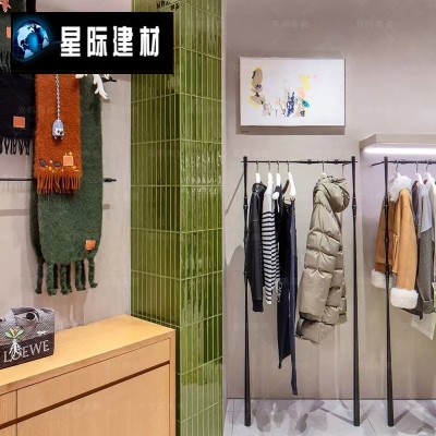 28*214波浪纹窑变长条马赛克瓷砖中古风厨房餐厅商业空间墙砖图2